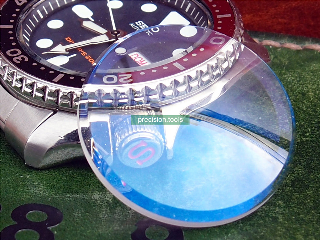 Blue AR Double Dome Shape Crystal Glass For Seiko SKX007 009 011 Spare Parts