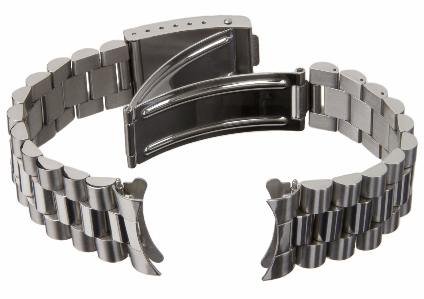 大統領 型。 完璧にマッチ 18mmの腕時計のラグに。 ステンレス鋼 。 交換用時計ブレスレット。 カーブエンドリンク