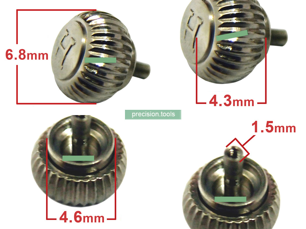 7.0mm Solid Stainless Steel Pumpkin Crown H Logo For ETA 2824-2 2836-2 Stem 0479