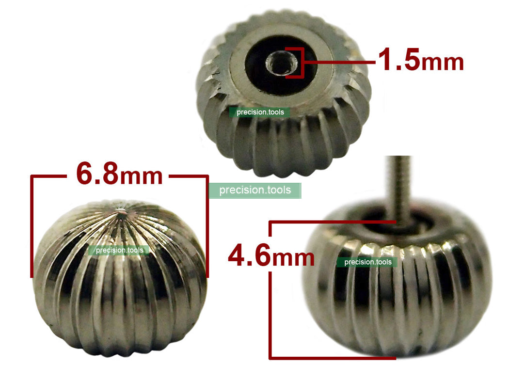 7.0mm Solid Stainless Steel Crown Pumpkin Shape For ETA 2824-2 2836-2 Stem 0481