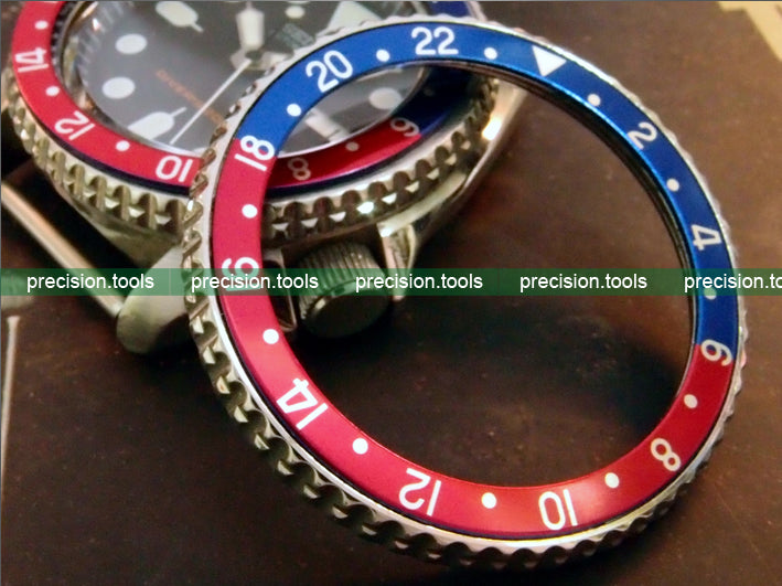 赤 / 青の色 . Pepsi . GMT 。 アルミニウム製 。 交換用 。 完璧にマッチ 。 Seiko 6309-7548 7040 SKX007 ベゼルインサート 。 社外品