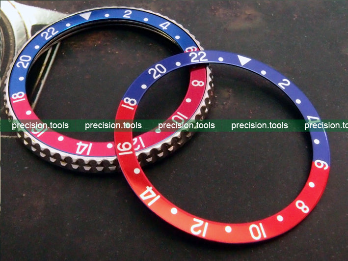 赤 / 青の色 . Pepsi . GMT 。 アルミニウム製 。 交換用 。 完璧にマッチ 。 Seiko 6309-7548 7040 SKX007 ベゼルインサート 。 社外品