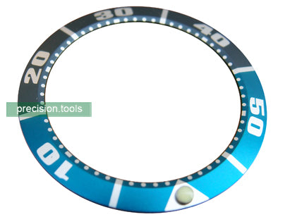 青 / 灰色 . アルミニウム製 . 交換用 . 完璧にマッチ . Seiko SBDC001 003 . Sumo . ベゼルインサート 。 社外品