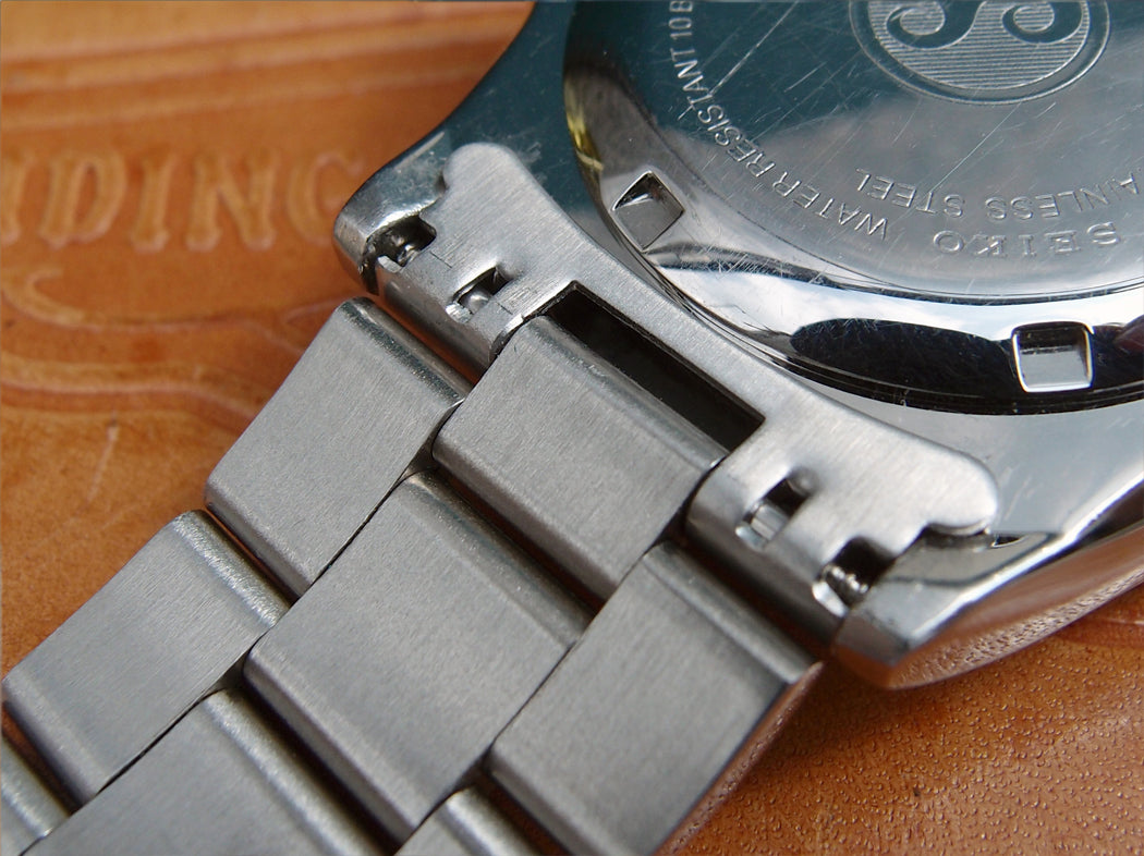 Solid Steel Oyster Type Bracelet For Seiko SKX031 033 Double Lock Buckle