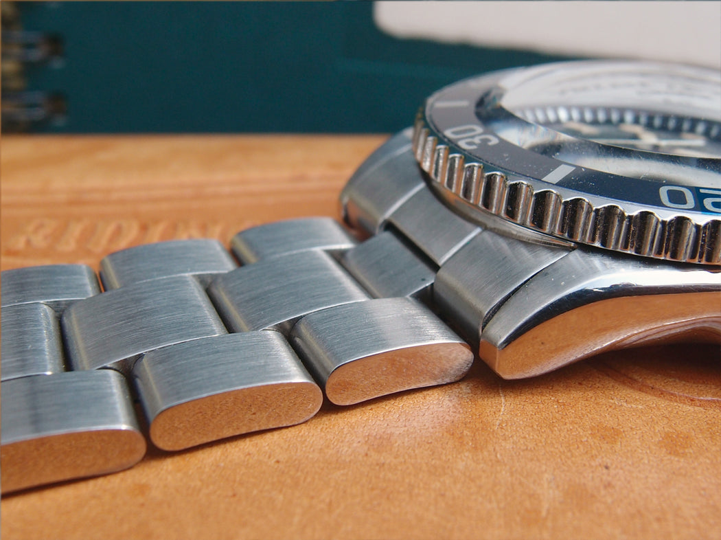 Solid Steel Oyster Type Bracelet For Seiko SKX031 033 Double Lock Buckle