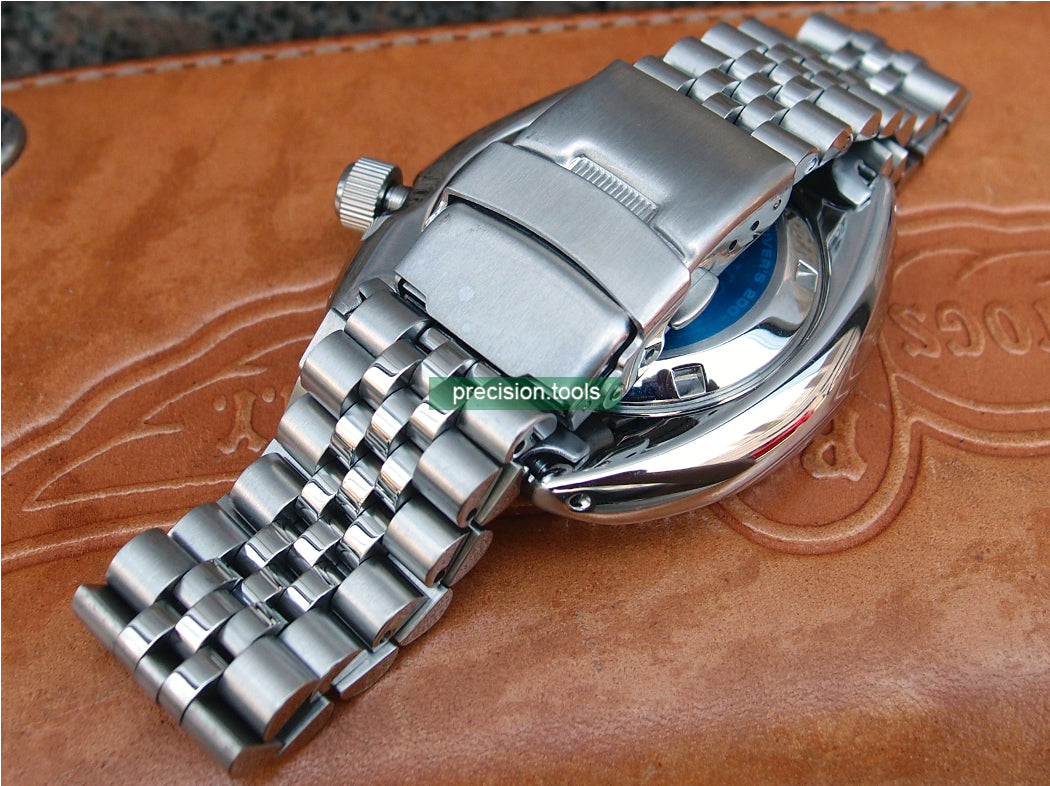 銀禧型 ジュビリー 。 完璧にマッチ Seiko SRP773 775 777 ステンレス鋼 。ダブルロック腕時計のバックル。 交換用時計バンド 。 社外品