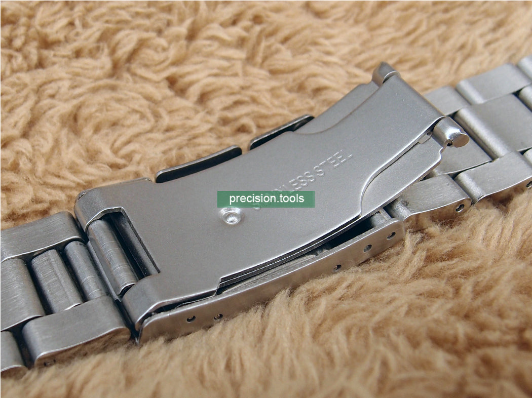 20mm Steel Oyster Type Replacement Bracelet + Single Lock Buckle For Seiko Watches