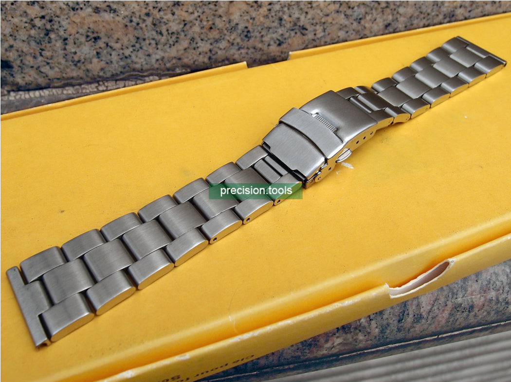 22mm Solid Steel Oyster Double Lock Buckle Bracelet For Seiko Watches