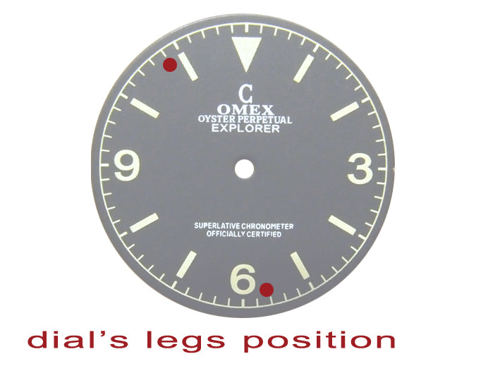 NOS Explorer I Matte Black 1016 Dial For DG-2813 Automatic Movement Spare Parts