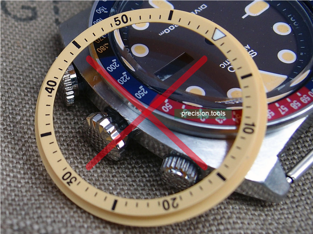 黄色 . インナーチャプターリング . Seiko 6139-6002 6005 6007 6009 Pogue の交換部品 . 社外品