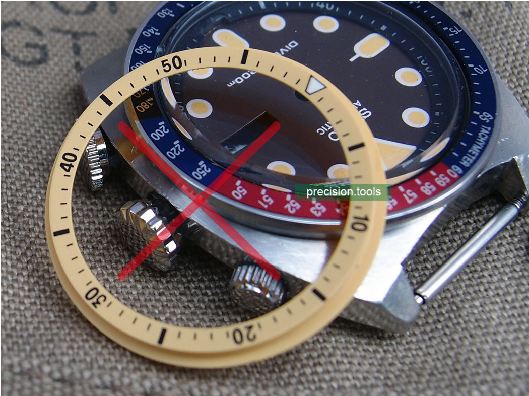 黄色 . インナーチャプターリング . Seiko 6139-6002 6005 6007 6009 Pogue の交換部品 . 社外品