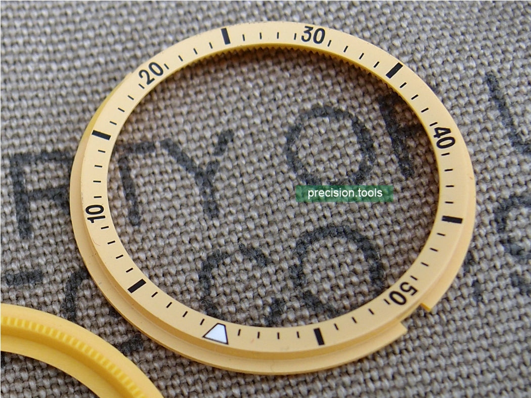 黄色 . インナーチャプターリング . Seiko 6139-6002 6005 6007 6009 Pogue の交換部品 . 社外品