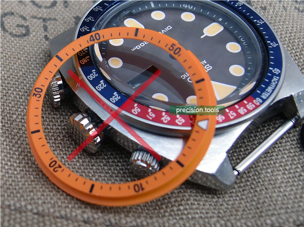 オレンジ色 。 インナーチャプターリング 。 Seiko 6139-6002 6005 6007 6009 Pogue の交換部品 。 社外品