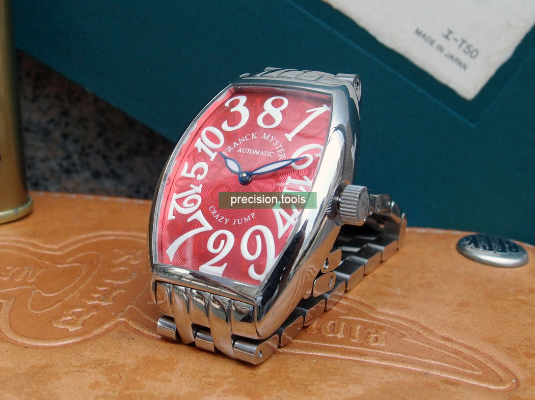 ★ NOS ★ Barrel Shape . Wine Dial . Crazy Jump . Automatic . Stainless Steel . Wrist Watches ★ New Old Stock 069903