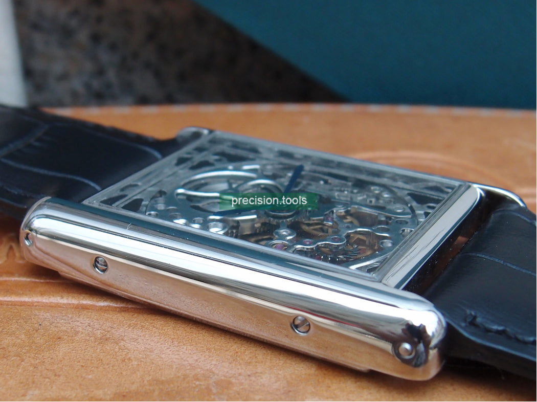 ★ 新古品 ★ 正方形 . スケルトン . 手巻き . 腕時計 . ンステンレス ★ 未使用 ★ NOS