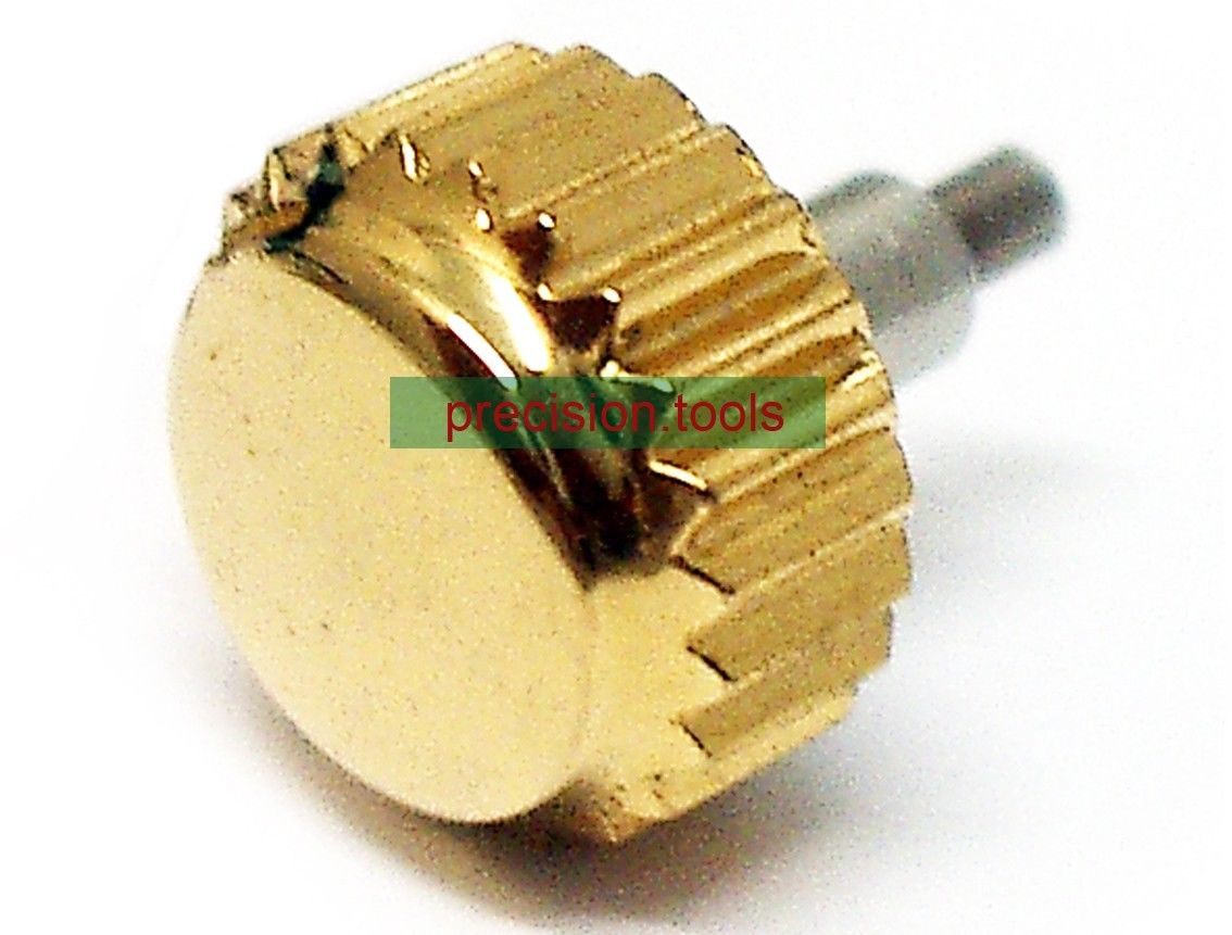 7.0mm Gold Plated Diver Screw Crown For ETA 2824-2 2836-2 Movements 2 Sets