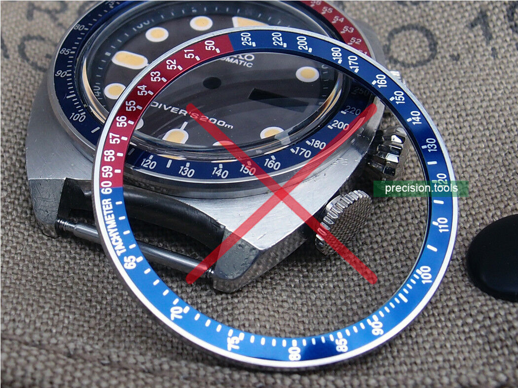 交換用 スチール ベゼル 。完璧にマッチ Seiko 6139-6002 Pogue 型 . 時計部品 。 時計交換部品 。 社外品