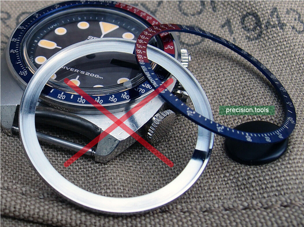 交換用 スチール ベゼル 。完璧にマッチ Seiko 6139-6002 Pogue 型 . 時計部品 。 時計交換部品 。 社外品