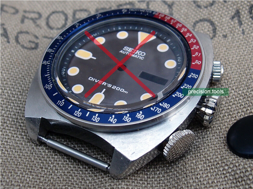 交換用 スチール ベゼル 。完璧にマッチ Seiko 6139-6002 Pogue 型 . 時計部品 。 時計交換部品 。 社外品