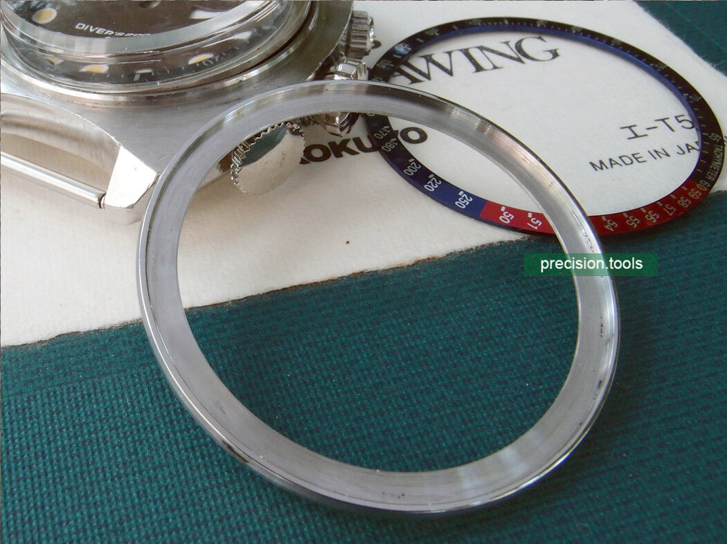 交換用 スチール ベゼル 。完璧にマッチ Seiko 6139-6002 Pogue 型 . 時計部品 。 時計交換部品 。 社外品