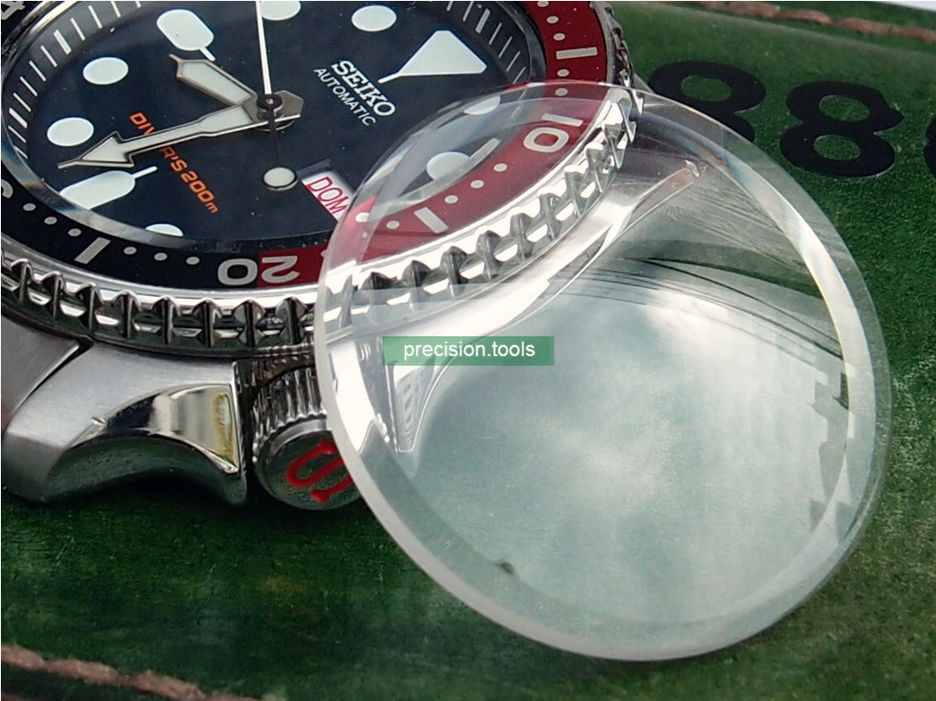 Double Dome Shape Replacement Crystal Glass For Seiko SKX007 009 011 Spare Parts