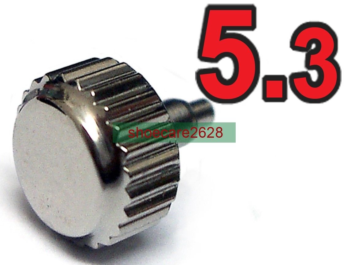 5.3mm Diver Screw Crown For ETA 2824-2 2836-2 Movements 2 Sets
