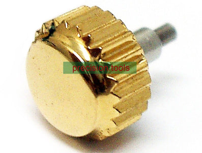 6.0mm Gold Plated Diver Screw Crown For ETA 2824-2 2836-2 Movements 2 Sets