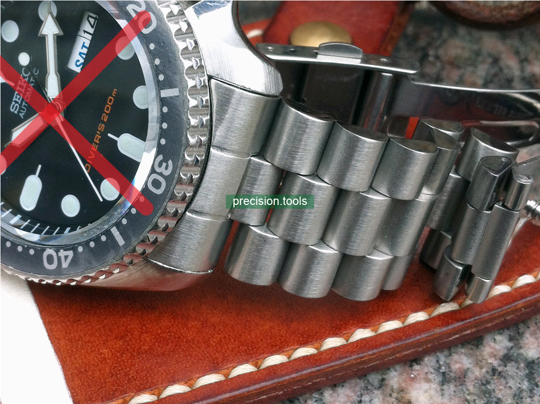 大統領型 完璧にマッチ Seiko SKX0007 009 011 Scuba 交換用時計ブレスレット 。 ダブルロックバックル 。 社外品