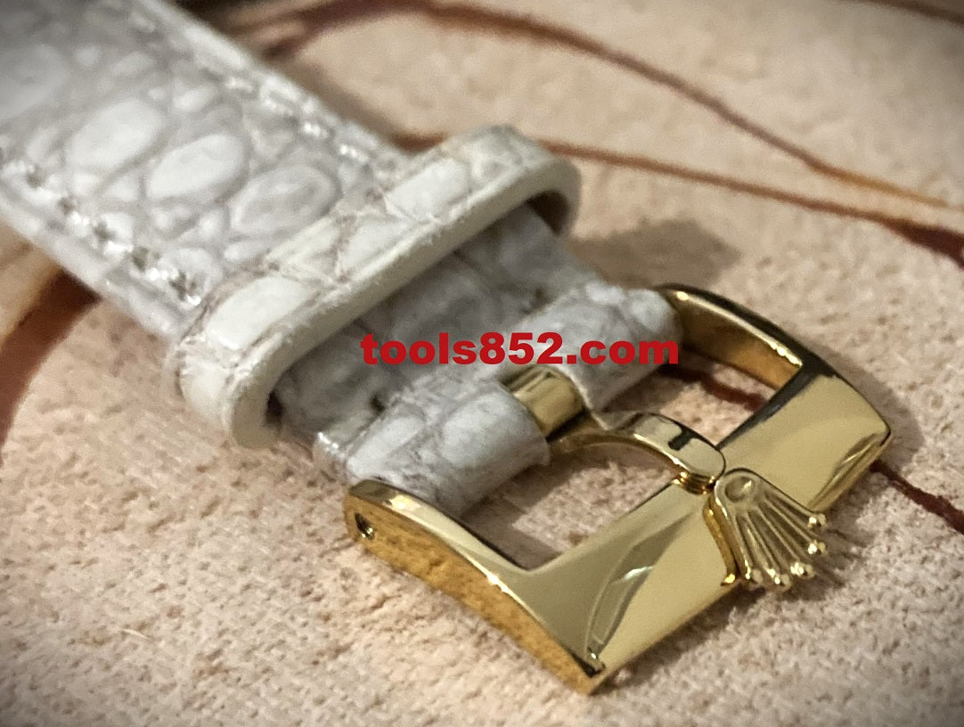 16mm 尾錠 。 金メッキ 。 完璧にフィッ ロレックスの腕時計 。1803 1601 。 ステンレス鋼 。 交換用ブレスレット 。 社外品 。