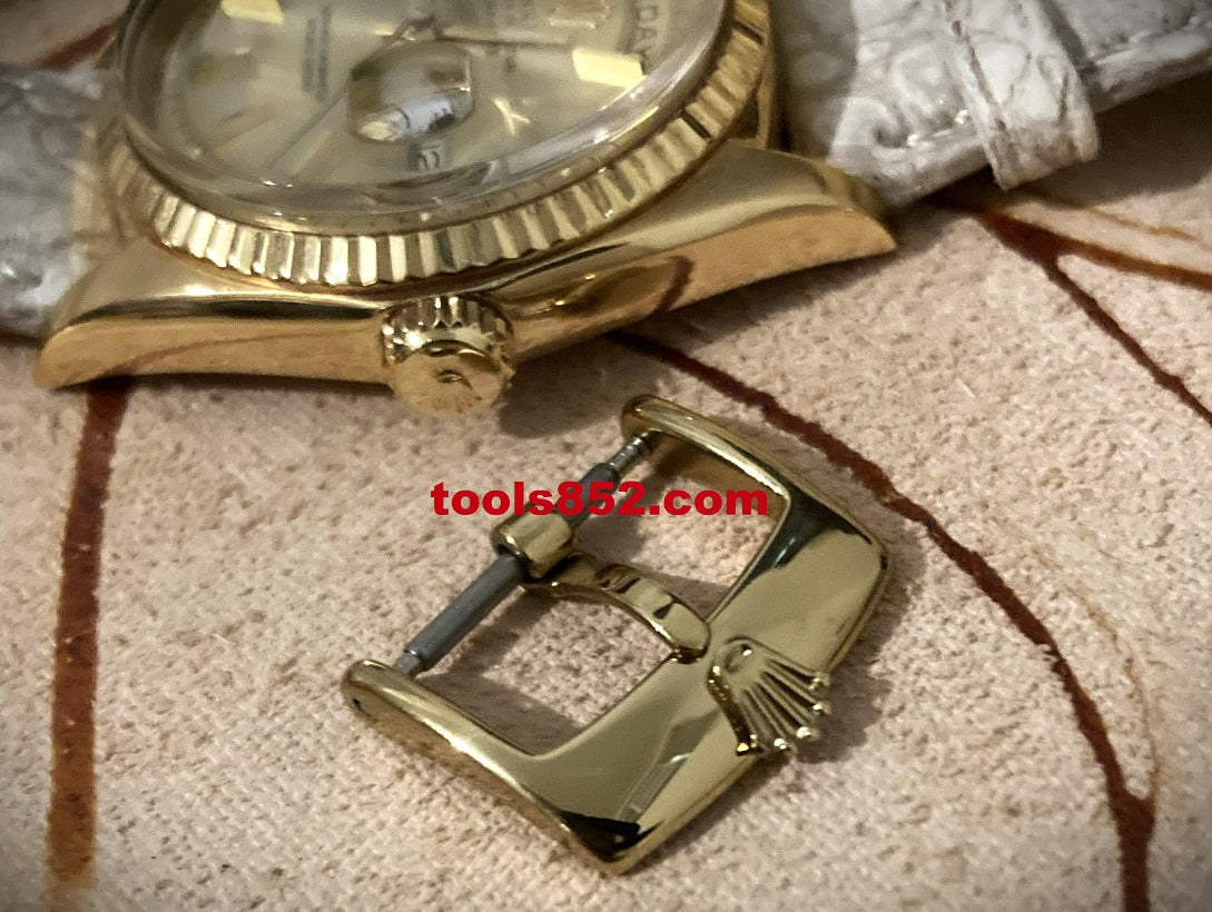 16mm 尾錠 。 金メッキ 。 完璧にフィッ ロレックスの腕時計 。1803 1601 。 ステンレス鋼 。 交換用ブレスレット 。 社外品 。