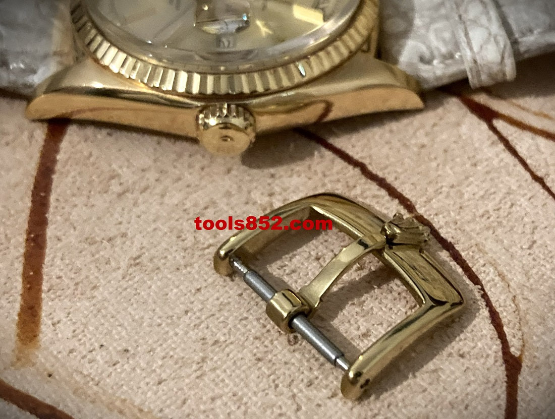 16mm 尾錠 。 金メッキ 。 完璧にフィッ ロレックスの腕時計 。1803 1601 。 ステンレス鋼 。 交換用ブレスレット 。 社外品 。