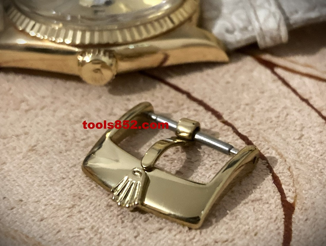 16mm 尾錠 。 金メッキ 。 完璧にフィッ ロレックスの腕時計 。1803 1601 。 ステンレス鋼 。 交換用ブレスレット 。 社外品 。