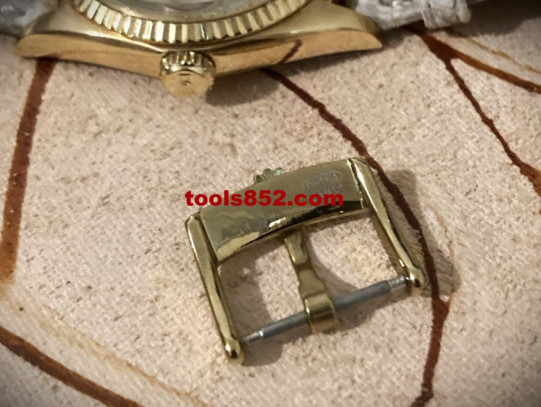 16mm 尾錠 。 金メッキ 。 完璧にフィッ ロレックスの腕時計 。1803 1601 。 ステンレス鋼 。 交換用ブレスレット 。 社外品 。