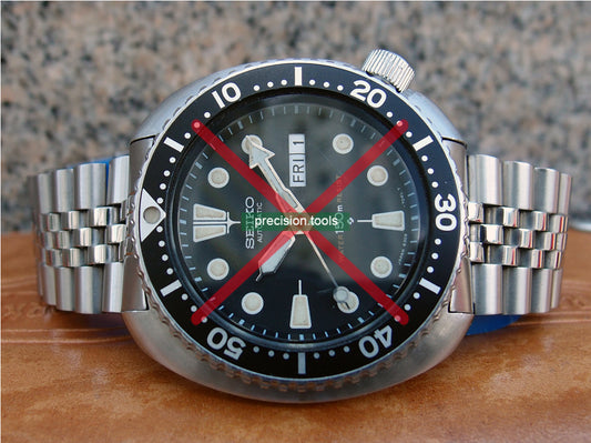 銀禧型 ジュビリー 。 完璧にマッチ Seiko 6309-7040 7049 7548 Scuba ステンレス鋼 。ダブルロック腕時計のバックル。 交換用時計バンド 。 社外品