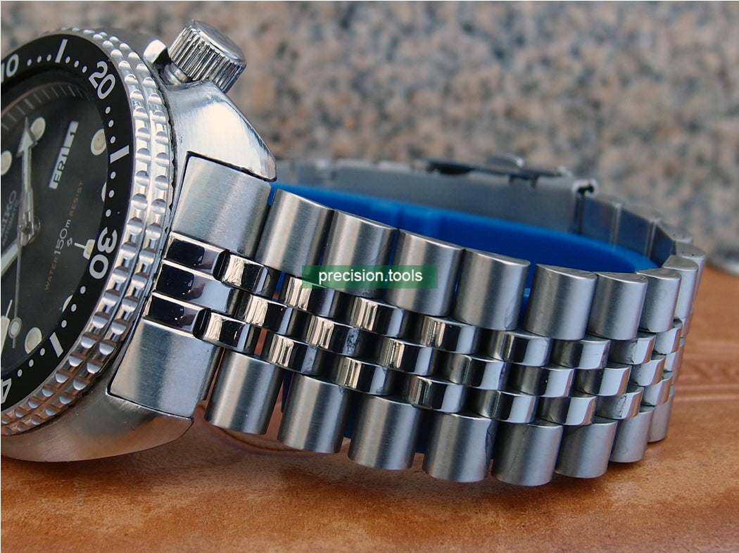 銀禧型 ジュビリー 。 完璧にマッチ Seiko 6309-7040 7049 7548 Scuba ステンレス鋼 。ダブルロック腕時計のバックル。 交換用時計バンド 。 社外品