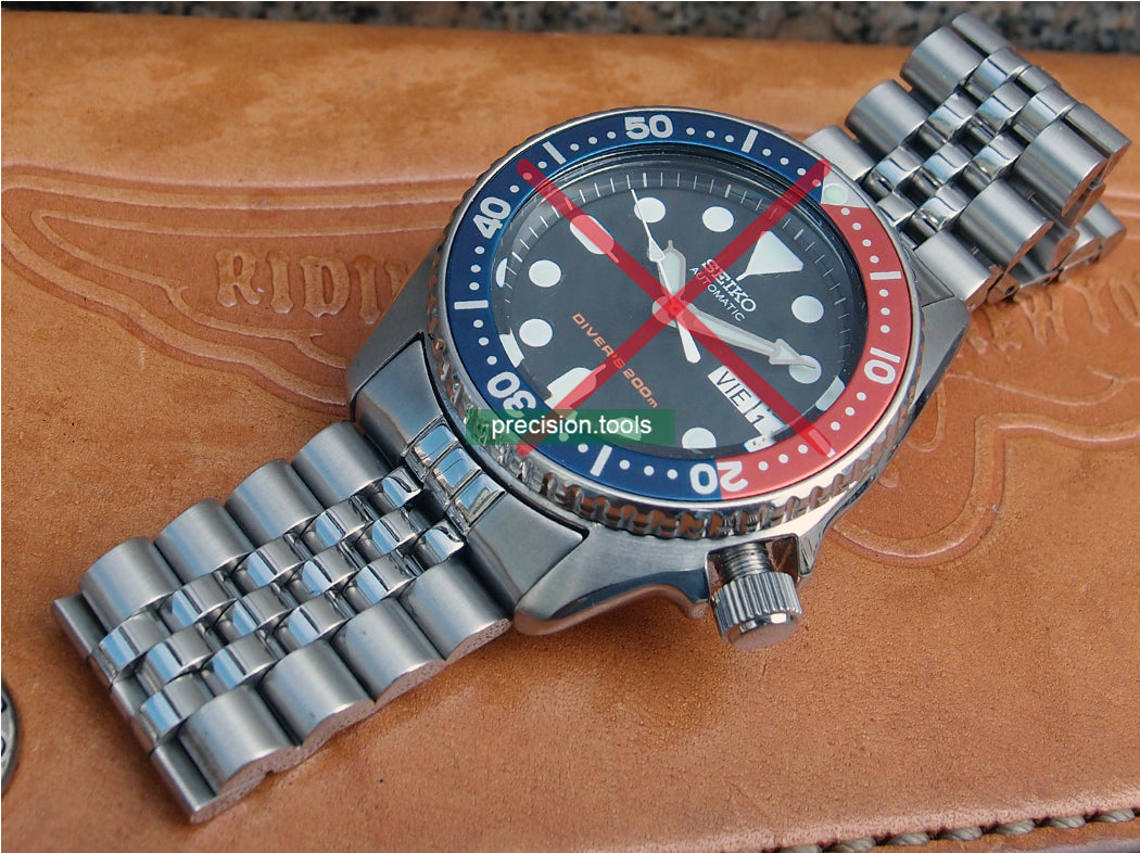 銀禧型 ジュビリー 。 完璧にマッチ Seiko SKX013 SKX015 ステンレス鋼 。ダブルロック腕時計のバックル。 交換用時計バンド 。 社外品