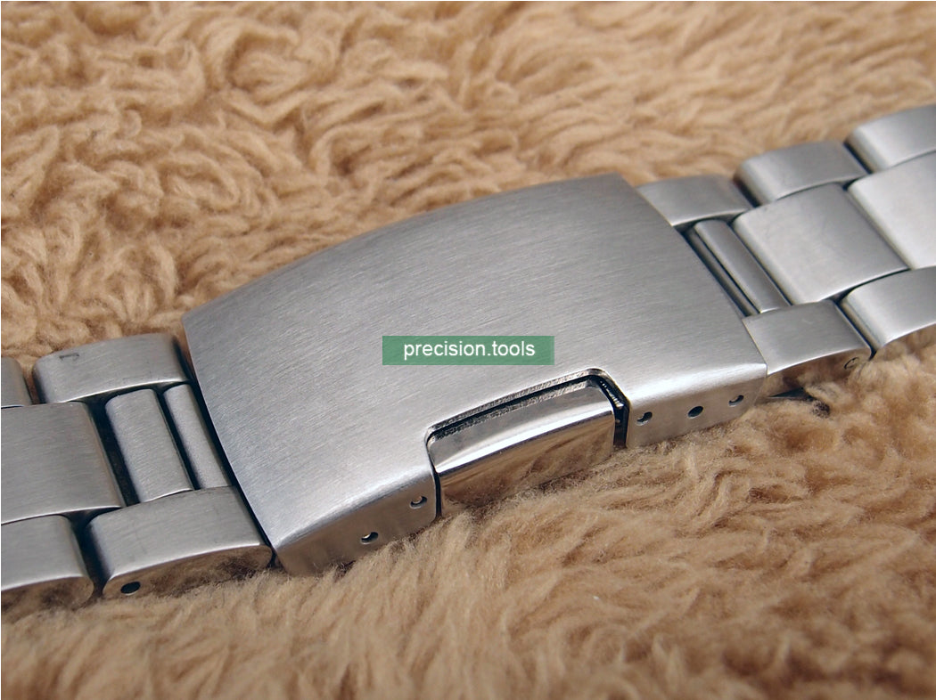 20mm Steel Oyster Type Replacement Bracelet + Single Lock Buckle For Seiko Watches