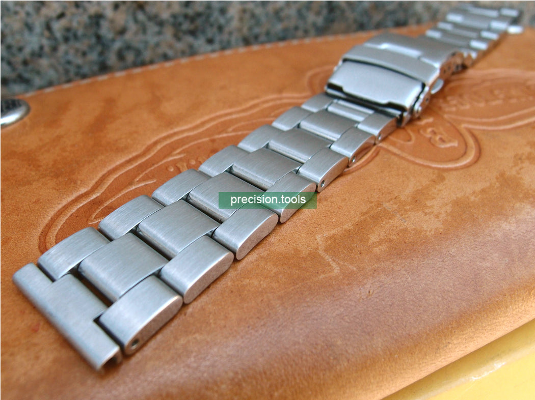 20mm Steel Oyster Type Replacement Bracelet + Double Lock Buckle For Seiko Watches