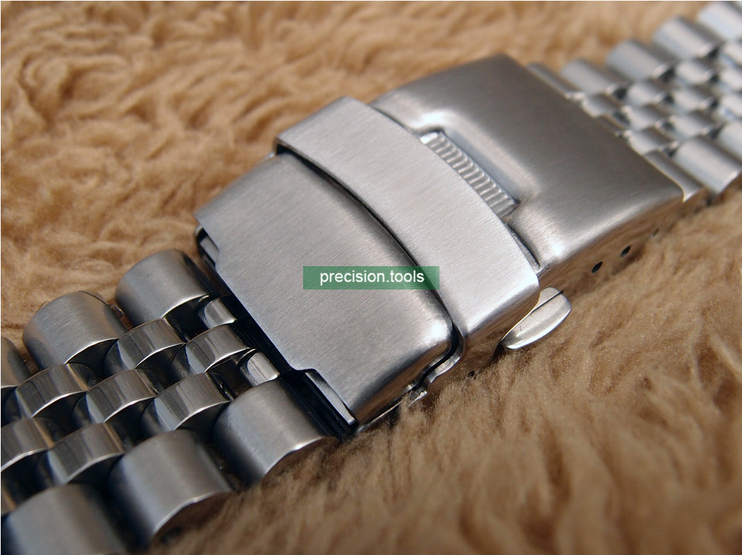 22mm Solid Steel Jubilee Double Lock Buckle Bracelet For SKX007 SRP773 6309-7040