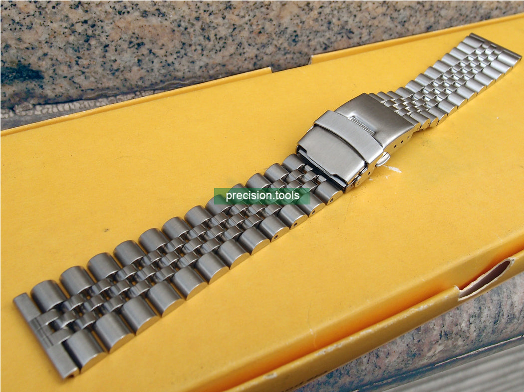 22mm Solid Steel Jubilee Double Lock Buckle Bracelet For SKX007 SRP773 6309-7040