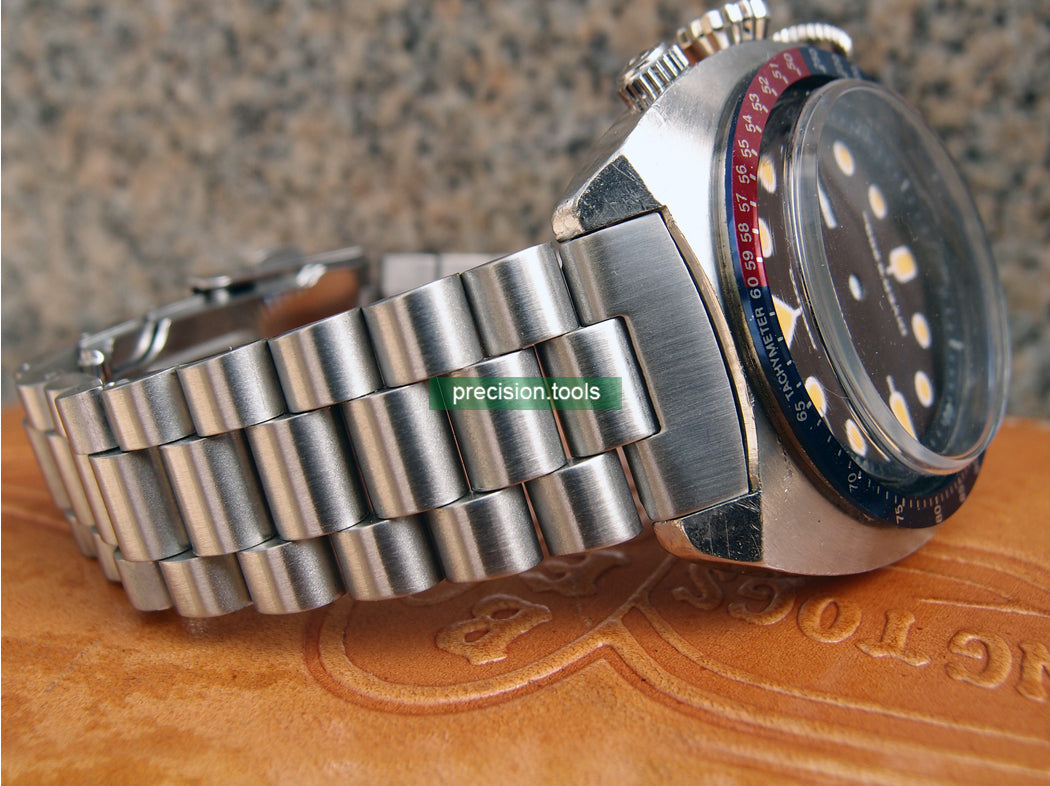 大統領型 完璧にマッチ Seiko 6139-6002 6000 ポーグ Pogue 交換用時計ブレスレット 。 ダブルロックバックル 。 社外品