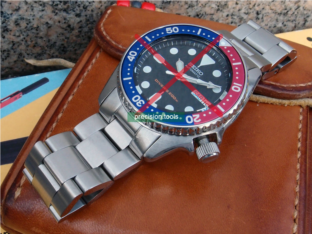 Oyster 型 ★ 交換用時計 ブレスレット . 完璧にマッチ Seiko SKX013 015 ソリッドスチールのエンドピース . ステンレス鋼  . 社外品