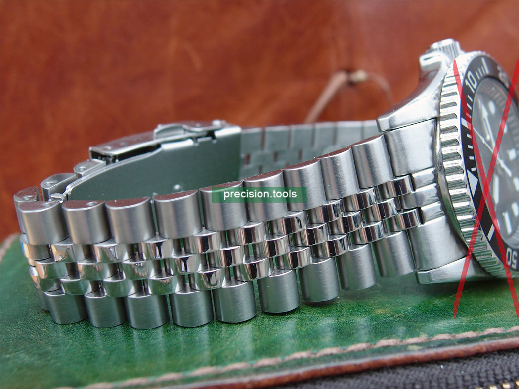Solid Steel Jubilee Type Replacement Bracelet Double Lock Buckle For Seiko SKX031 SKX033