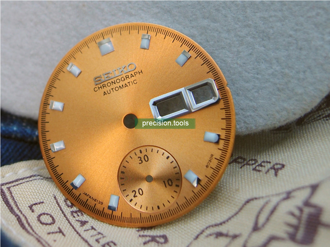 文字盤。 交換用。 完璧にマッチ。 Seiko 6139-6002 Pogue。 時計ステム。 時計交換部品。 社外部品