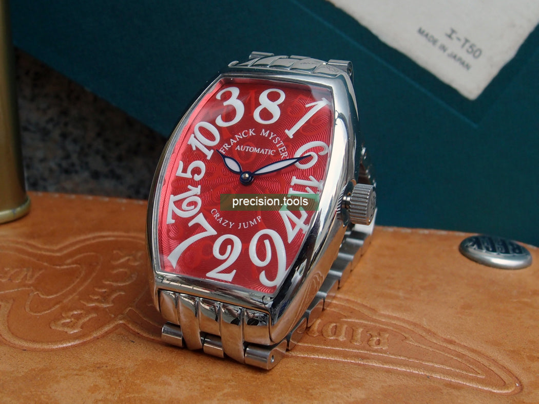 ★ NOS ★ Barrel Shape . Wine Dial . Crazy Jump . Automatic . Stainless Steel . Wrist Watches ★ New Old Stock 069903