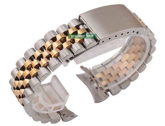 20mm。銀禧型 ジュビリー 。 ゴールドとシルバーの色。完璧にフィットするほぼヴィンテージの腕時計 。ステンレス鋼 。交換用時計バンド 。 社外品